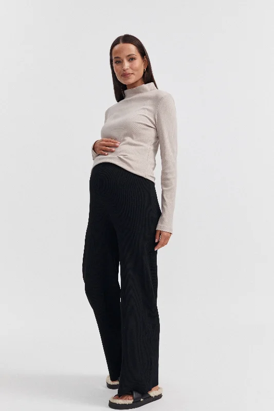 Mock Neck LS Rib Top