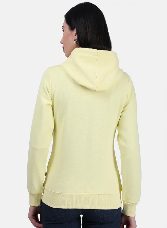 Women Yellow Plain Sweatshirt