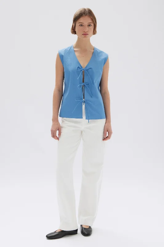 Ollie Poplin Tie Top