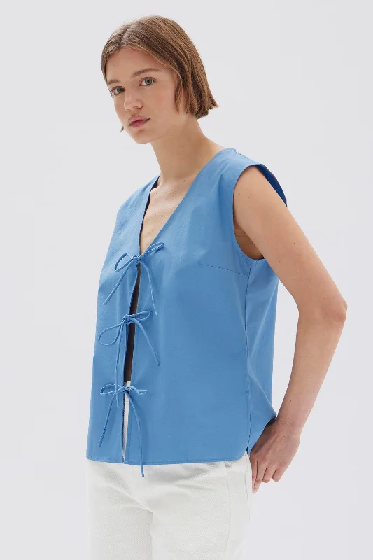 Ollie Poplin Tie Top