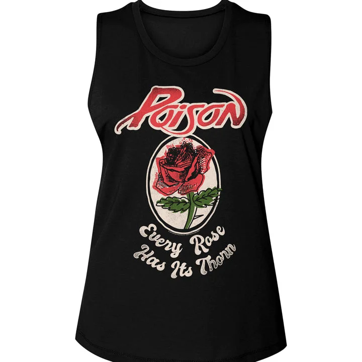 Poison Eyes Every Rose Has It's Thorn Muscle T-Shirt