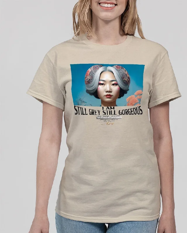 Promoting Asian women with silver grey Unisex Ultra Cotton T-Shirt | Gildan