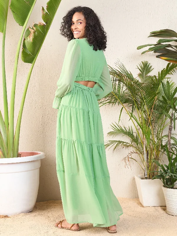 XXL / Green / Georgette