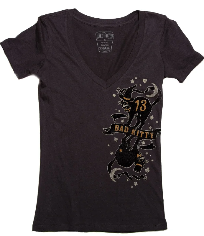 The BAD KITTY V-Neck Tee