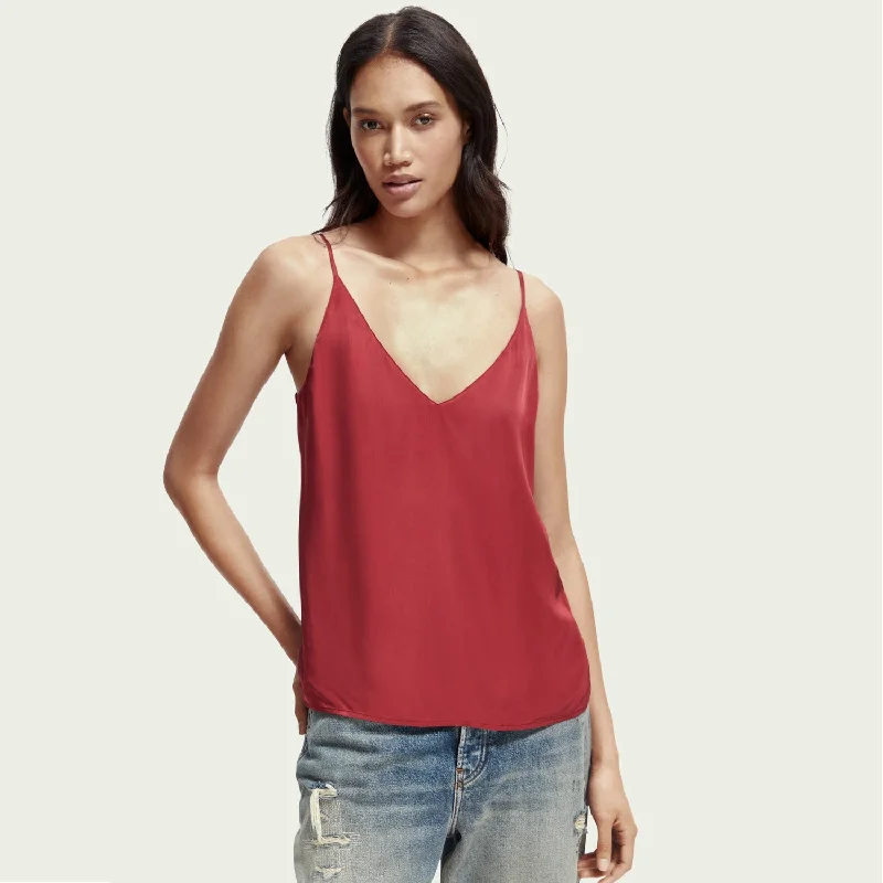 V-Neck Camisole (Deep Raspberry)