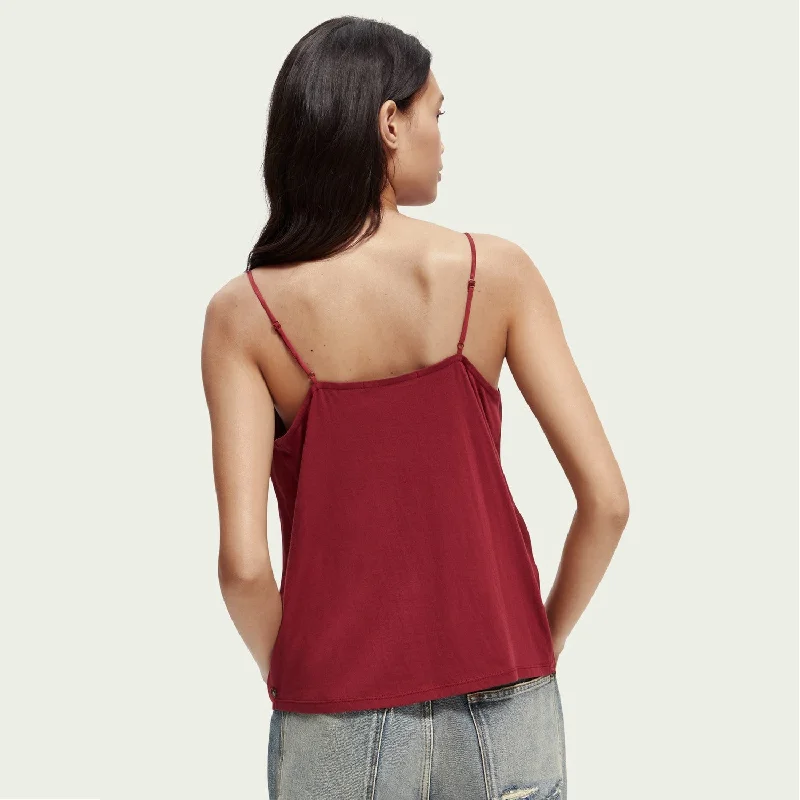 V-Neck Camisole (Deep Raspberry)